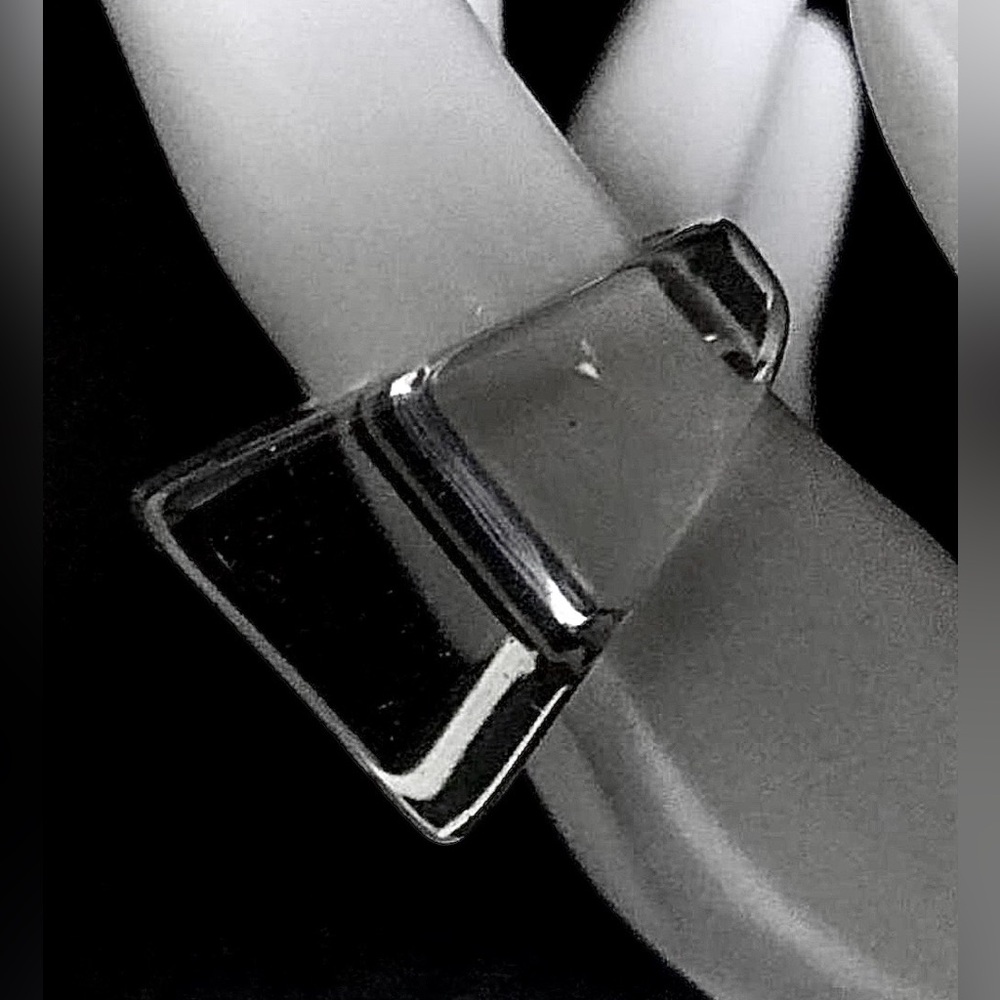 Clear Modrrn Acrylic Square Ring #acrylic #rings  nwot size 7.5 - gift 🎁 boxed
